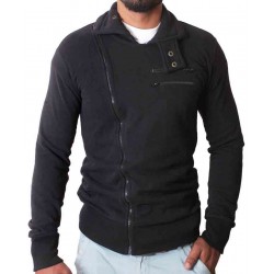 Black High Collar Winter Zipper Mock
